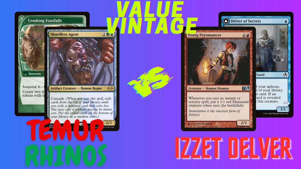 Can Cantrips Beat Pure Damage? | Temur Rhinos vs Izzet Delver | Value Vintage | Magic: The Gathering